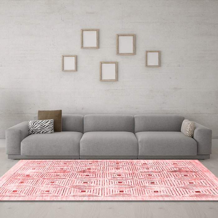 Contemporary Red Washable Rugs