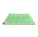 Sideview of Machine Washable Abstract Emerald Green Contemporary Area Rugs, wshcon312emgrn