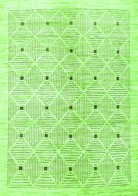 Abstract Green Contemporary Rug, con312grn