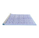 Sideview of Machine Washable Abstract Blue Contemporary Rug, wshcon312blu