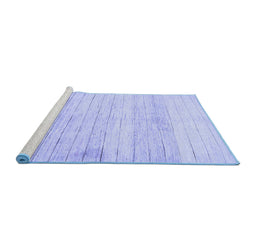 Sideview of Machine Washable Abstract Blue Contemporary Rug, wshcon313blu