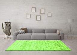 Machine Washable Abstract Green Contemporary Area Rugs in a Living Room,, wshcon313grn