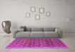 Machine Washable Abstract Purple Contemporary Area Rugs in a Living Room, wshcon314pur