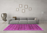 Machine Washable Abstract Purple Contemporary Rug, wshcon314pur