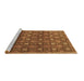 Sideview of Machine Washable Abstract Brown Contemporary Rug, wshcon314brn