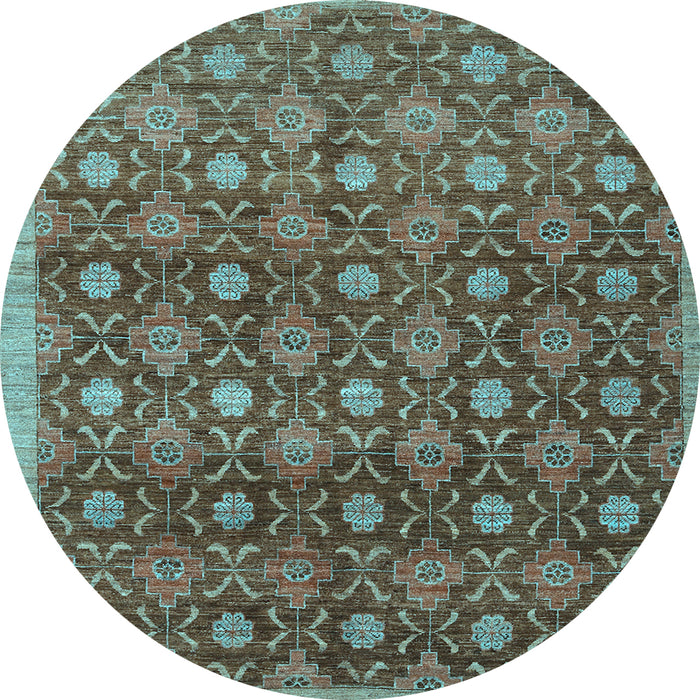 Round Machine Washable Abstract Light Blue Contemporary Rug, wshcon314lblu