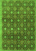 Abstract Green Contemporary Rug, con314grn