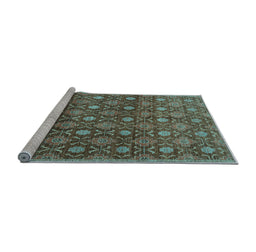 Sideview of Machine Washable Abstract Light Blue Contemporary Rug, wshcon314lblu