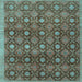 Square Abstract Light Blue Contemporary Rug, con314lblu