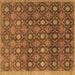 Square Machine Washable Abstract Brown Contemporary Rug, wshcon314brn