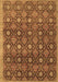 Machine Washable Abstract Brown Contemporary Rug, wshcon314brn