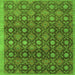 Round Machine Washable Abstract Green Contemporary Area Rugs, wshcon314grn