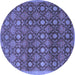 Round Machine Washable Abstract Blue Contemporary Rug, wshcon314blu