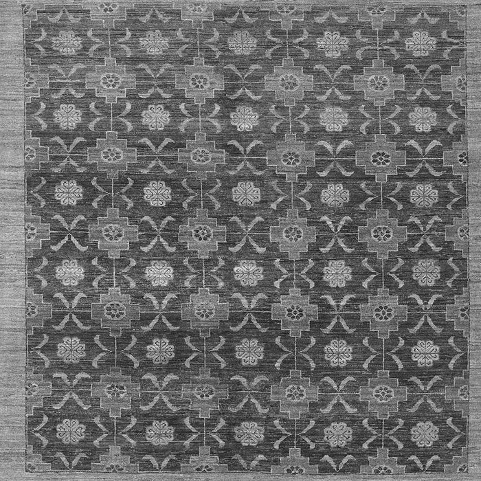 Round Machine Washable Abstract Gray Contemporary Rug, wshcon314gry