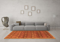 Machine Washable Abstract Orange Contemporary Rug, wshcon314org