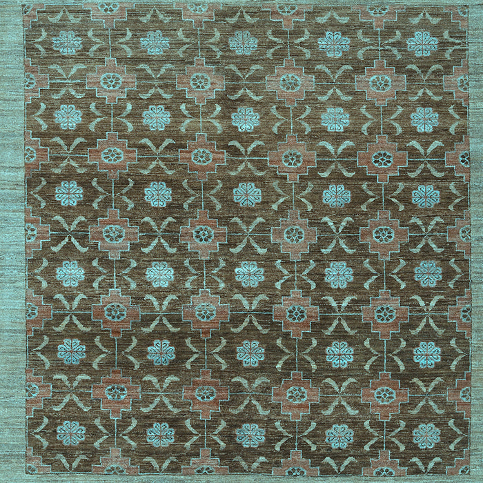 Square Machine Washable Abstract Light Blue Contemporary Rug, wshcon314lblu
