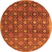 Square Abstract Orange Contemporary Rug, con314org