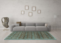 Machine Washable Abstract Light Blue Contemporary Rug, wshcon314lblu