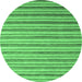 Round Abstract Emerald Green Contemporary Rug, con315emgrn