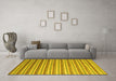 Machine Washable Abstract Yellow Contemporary Rug in a Living Room, wshcon315yw