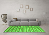 Machine Washable Abstract Green Contemporary Rug, wshcon315grn