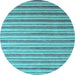 Round Abstract Light Blue Contemporary Rug, con315lblu