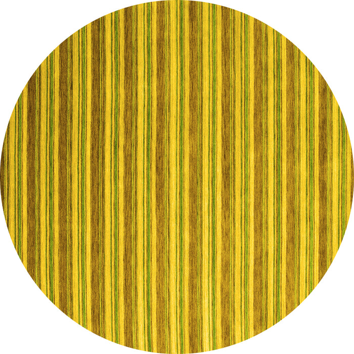 Round Abstract Yellow Contemporary Rug, con315yw