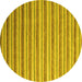 Round Abstract Yellow Contemporary Rug, con315yw