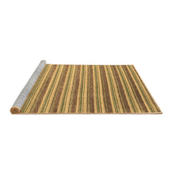 Sideview of Machine Washable Abstract Brown Contemporary Rug, wshcon315brn