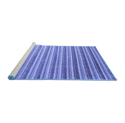 Sideview of Machine Washable Abstract Blue Contemporary Rug, wshcon315blu