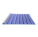 Sideview of Machine Washable Abstract Blue Contemporary Rug, wshcon315blu