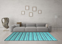 Machine Washable Abstract Light Blue Contemporary Rug, wshcon315lblu