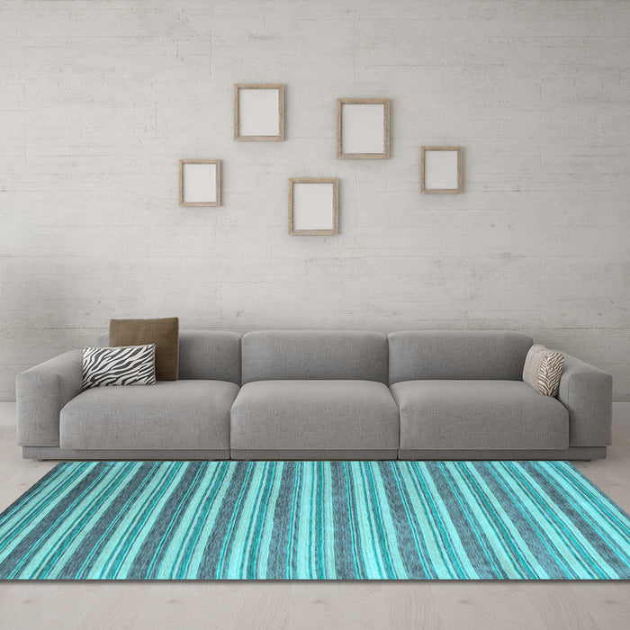 Machine Washable Abstract Light Blue Contemporary Rug in a Living Room, wshcon315lblu
