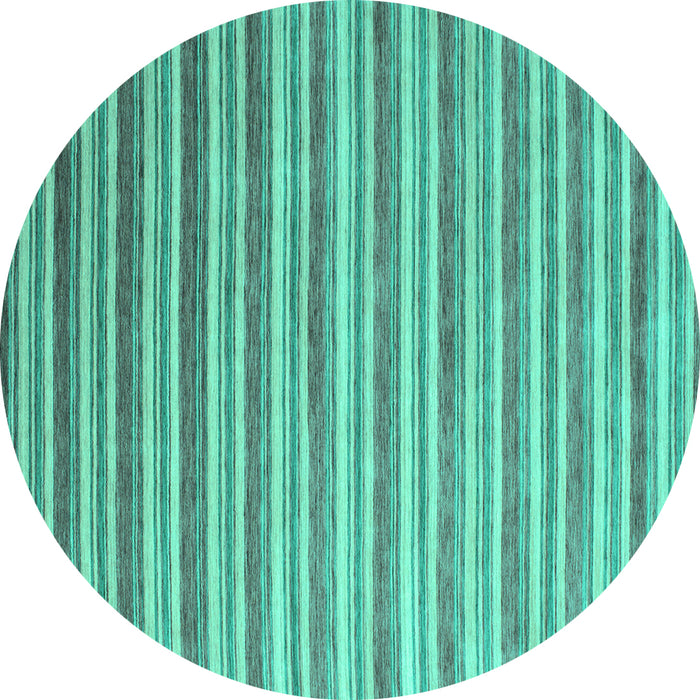 Round Abstract Turquoise Contemporary Rug, con315turq