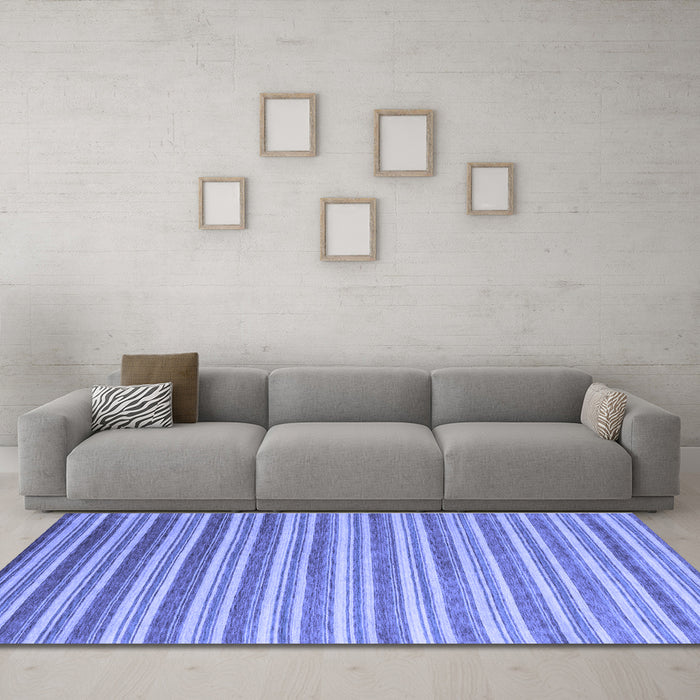 Machine Washable Abstract Blue Contemporary Rug in a Living Room, wshcon315blu