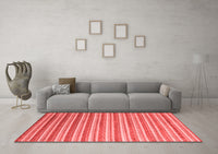 Machine Washable Abstract Red Contemporary Rug, wshcon315red