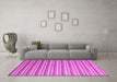 Machine Washable Abstract Pink Contemporary Rug in a Living Room, wshcon315pnk