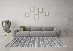 Machine Washable Abstract Gray Contemporary Rug in a Living Room,, wshcon315gry