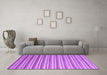 Machine Washable Abstract Purple Contemporary Area Rugs in a Living Room, wshcon315pur