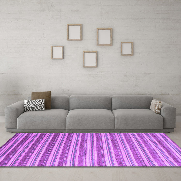 Machine Washable Abstract Purple Contemporary Area Rugs in a Living Room, wshcon315pur