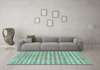 Machine Washable Abstract Light Blue Contemporary Rug, wshcon316lblu