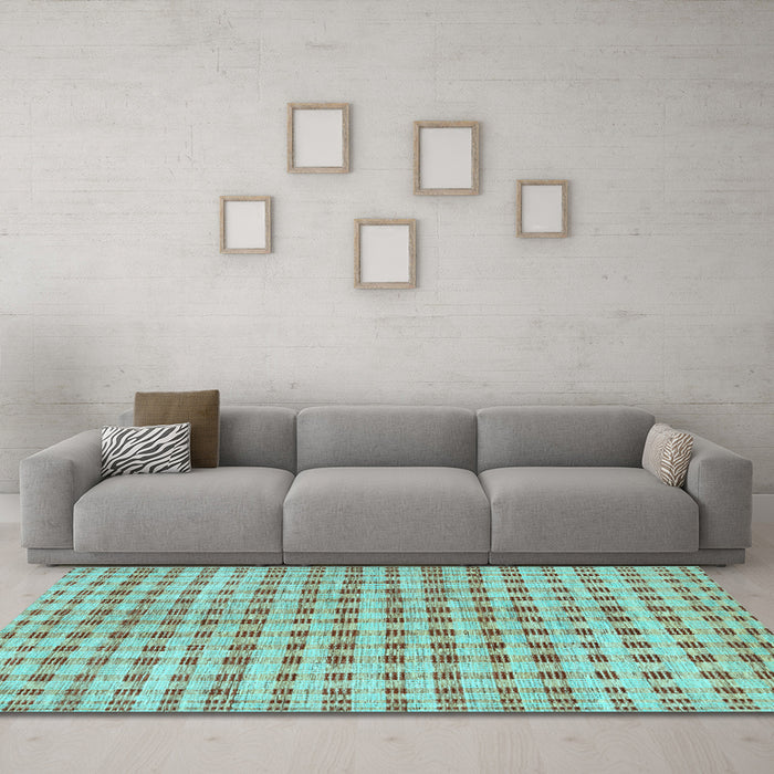 Machine Washable Abstract Light Blue Contemporary Rug in a Living Room, wshcon316lblu