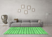 Machine Washable Abstract Emerald Green Contemporary Area Rugs in a Living Room,, wshcon316emgrn