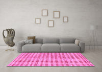 Machine Washable Abstract Pink Contemporary Rug, wshcon316pnk