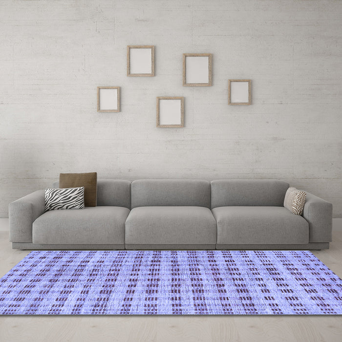 Machine Washable Abstract Blue Contemporary Rug in a Living Room, wshcon316blu