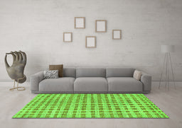 Machine Washable Abstract Green Contemporary Area Rugs in a Living Room,, wshcon316grn