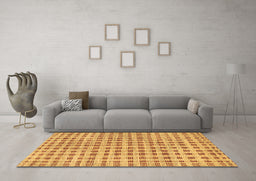 Machine Washable Abstract Brown Contemporary Rug in a Living Room,, wshcon316brn