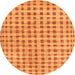 Square Abstract Orange Contemporary Rug, con316org