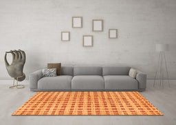 Machine Washable Abstract Orange Contemporary Area Rugs in a Living Room, wshcon316org