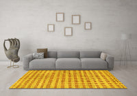 Machine Washable Abstract Yellow Contemporary Rug, wshcon316yw
